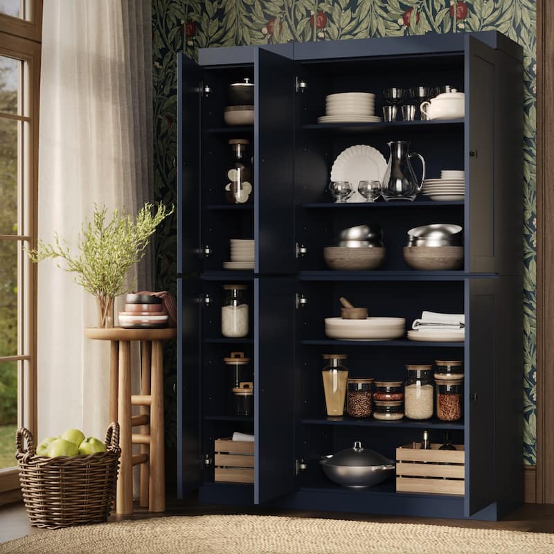 Palace Imports 100% Solid Wood 48.5" Pantry Cabinet with Shaker Doors and Adjustable Shelves