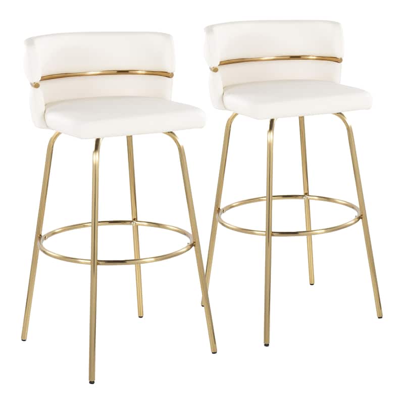 Silver Orchid Lena 30" Fixed-Height Bar Stool (Set of 2)