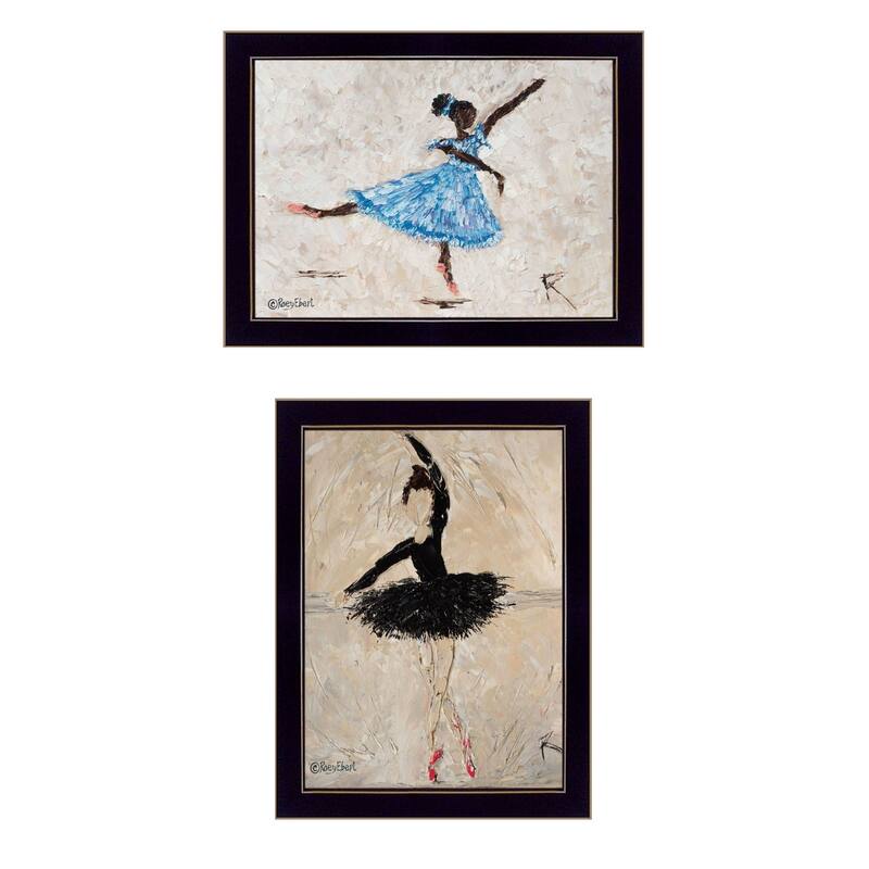 Trendy Decor 4U "Ballerina Collection" Printed Framed Wall Art by Roey Ebert - Black - 18 x 14