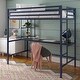 preview thumbnail 10 of 21, The Novogratz Maxwell Metal Loft Bed with Desk & Shelves