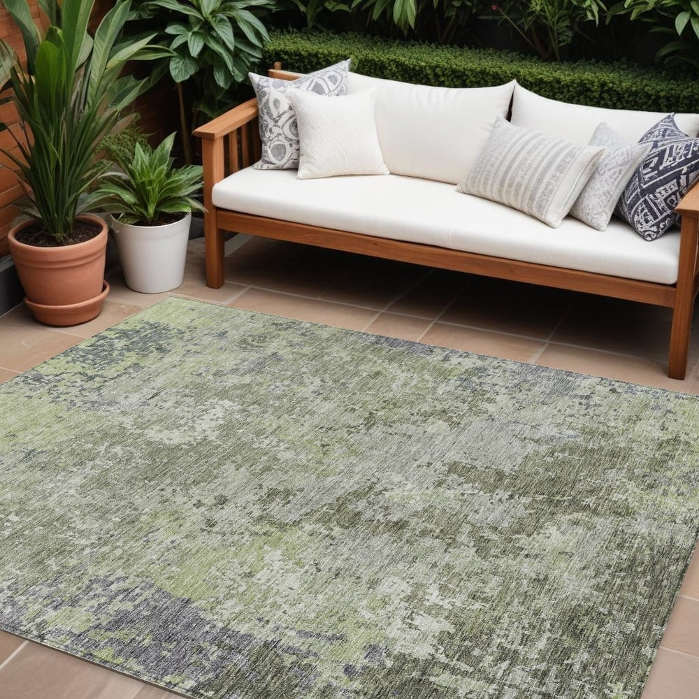 HomeRoots Abstract Transitional Rectangle Outdoor Rug