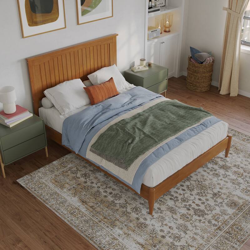 Naples Solid Wood Low Profile Platform Bed