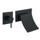 preview thumbnail 12 of 34, Wall Mount Bathroom Faucet Waterfall Brass Modern 2 Hole Bathroom Sink Basin Vanity Faucets with Valve Matte Black