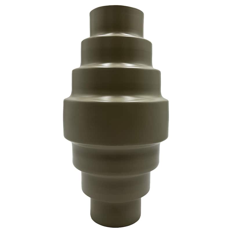 12 Inch Tall Decorative Handmade Aluminum Modern Flower Vase - Sand