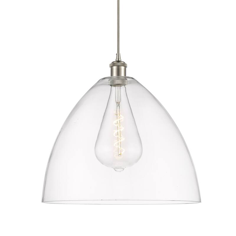 Innovations Lighting 516-1P-19-16 Bristol Pendant Bristol Glass 16" - Brushed Satin Nickel / Clear