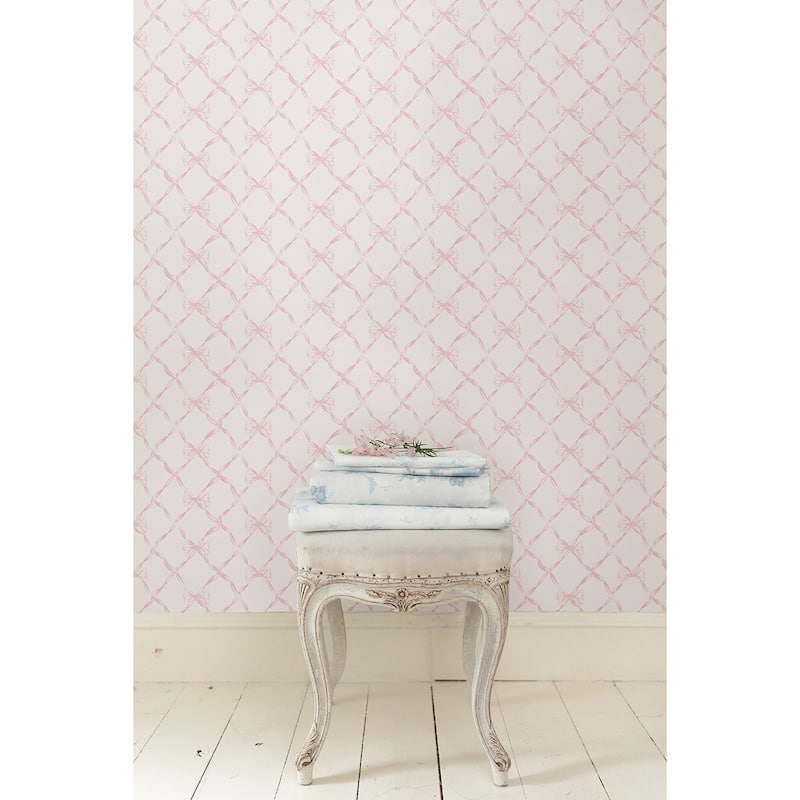LoveShackFancy Baby Bow Pink Jam Peel and Stick Wallpaper