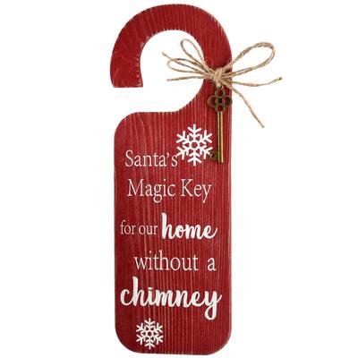 12" Santa's Key Doorknob Sign - 12 in