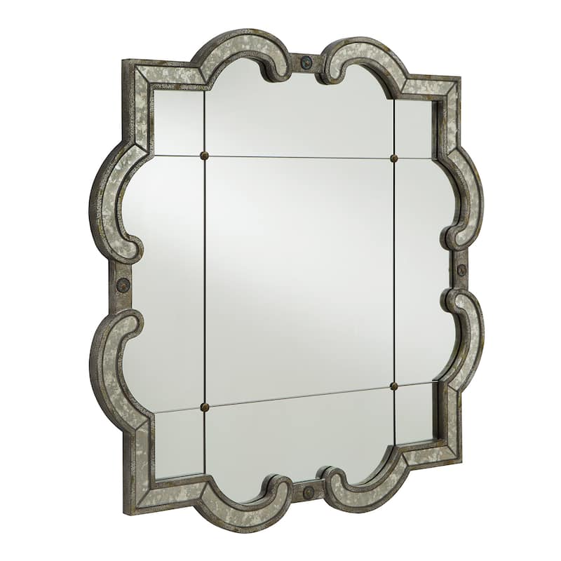 Fantina Antique Silver Paned Wall Mirror by iNSPIRE Q Classic