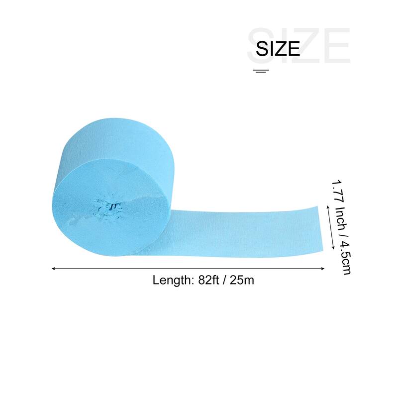 3pcs Crepe Paper Streamer Decoration 82ft Long 1.77 Inch Wide