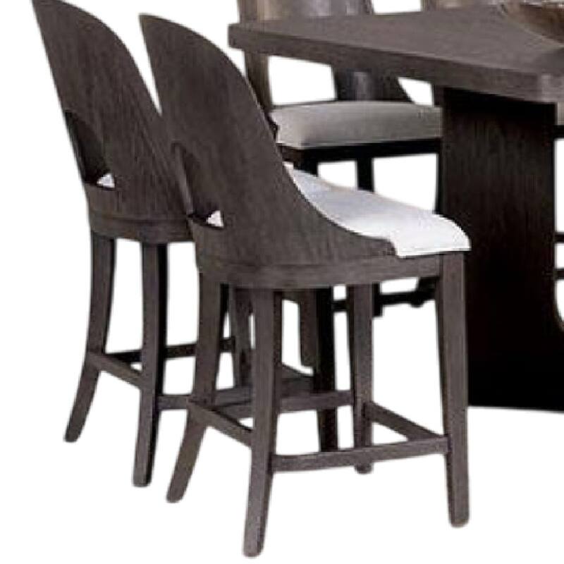 Zoko 7pc Counter Height Dining Table Set, Polyester, Ash Gray Wood