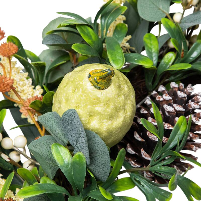Gourds and Pinecones Artificial Fall Harvest Wreath - 24"