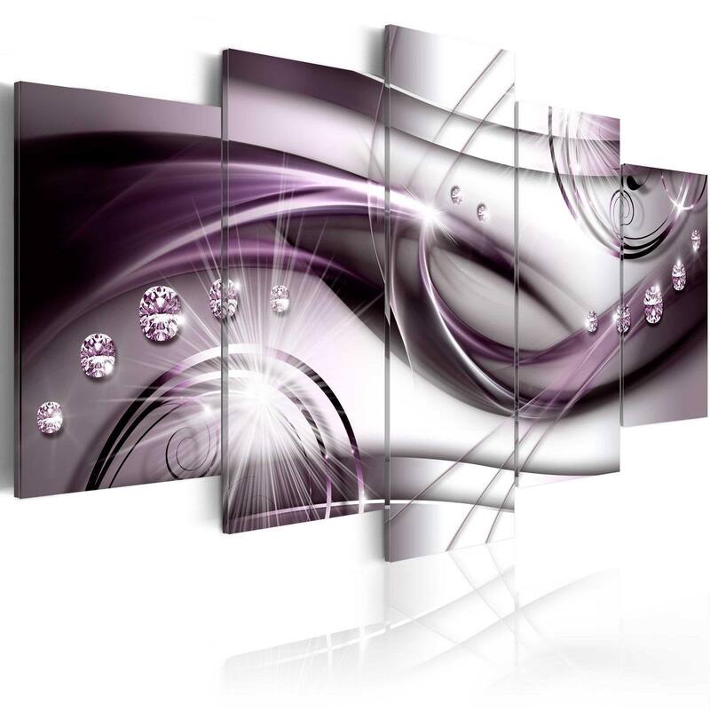 Glam Canvas Wall Art - Purple Glow - 5 Pieces - 80"Wx40"H
