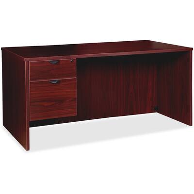 Lorell Prominence 2.0 Mahogany Laminate Box Left-Pedestal Desk 2Drawer