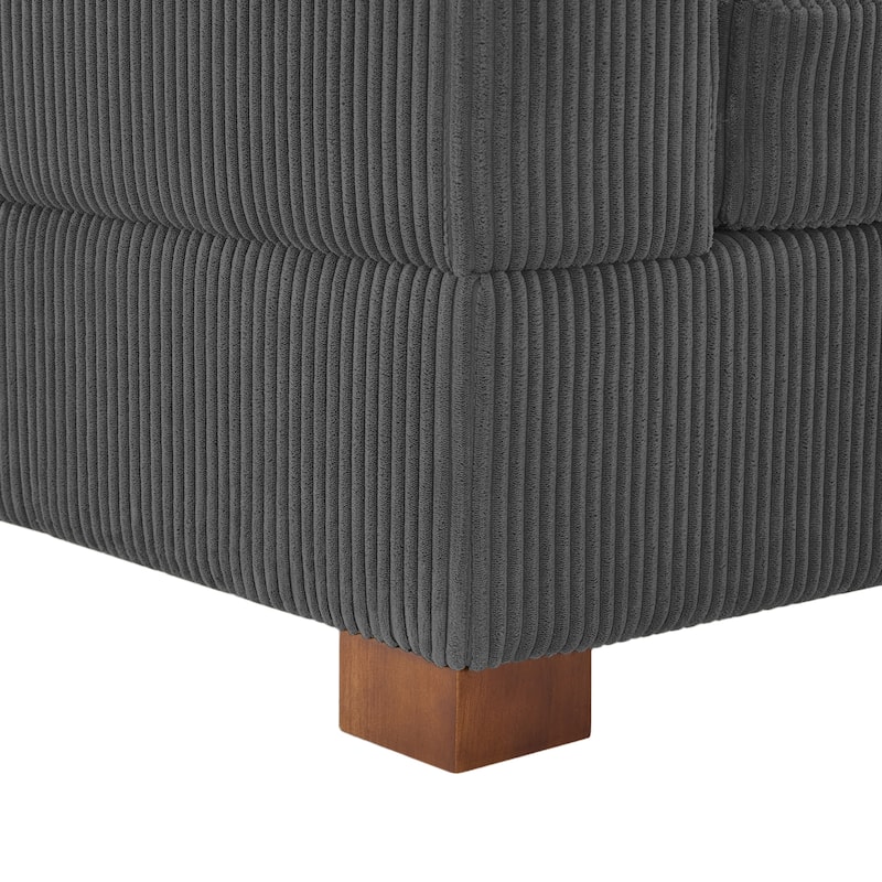 Modern Corduroy Indoor Chaise Lounge Couch with Pillows
