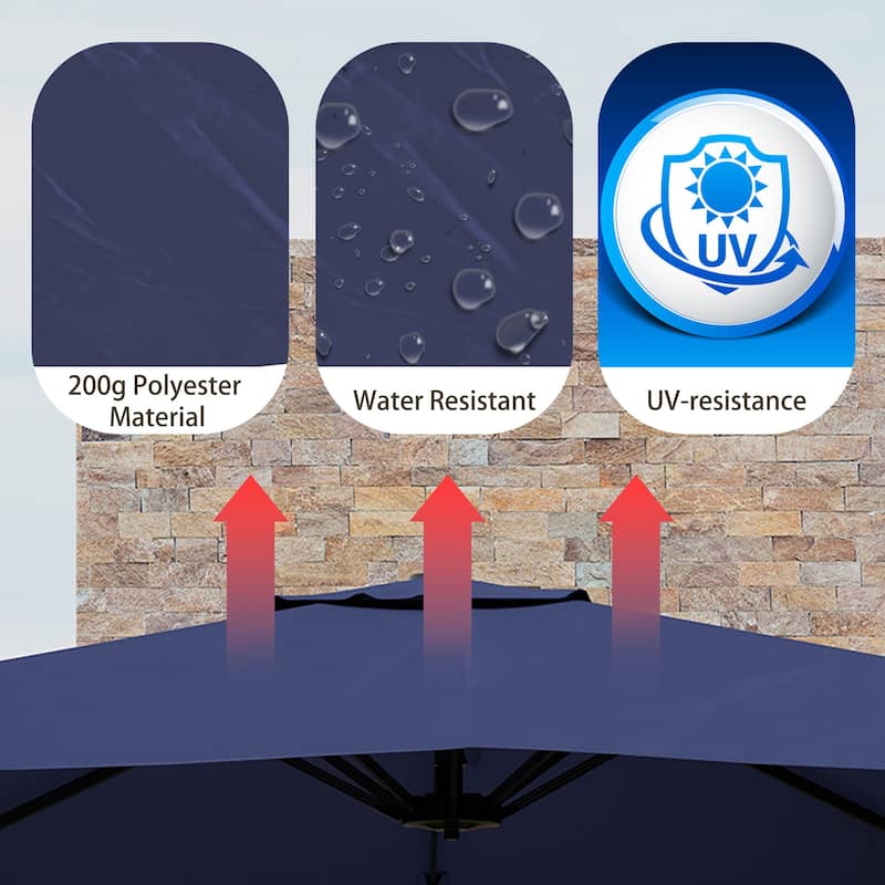 10FT Square Cantilever Patio Umbrella with Base