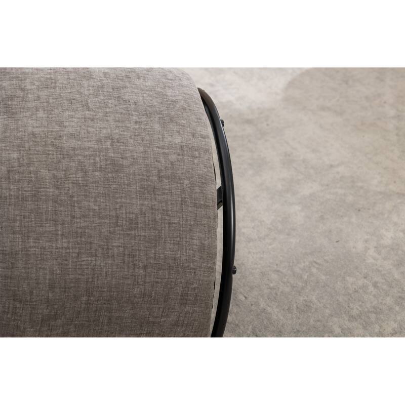 Small Swivel Barrel Chair, Chenille Upholstered Lounge Chair, Single Sofa Chair with Semi-Circular Backrest & Metal Base
