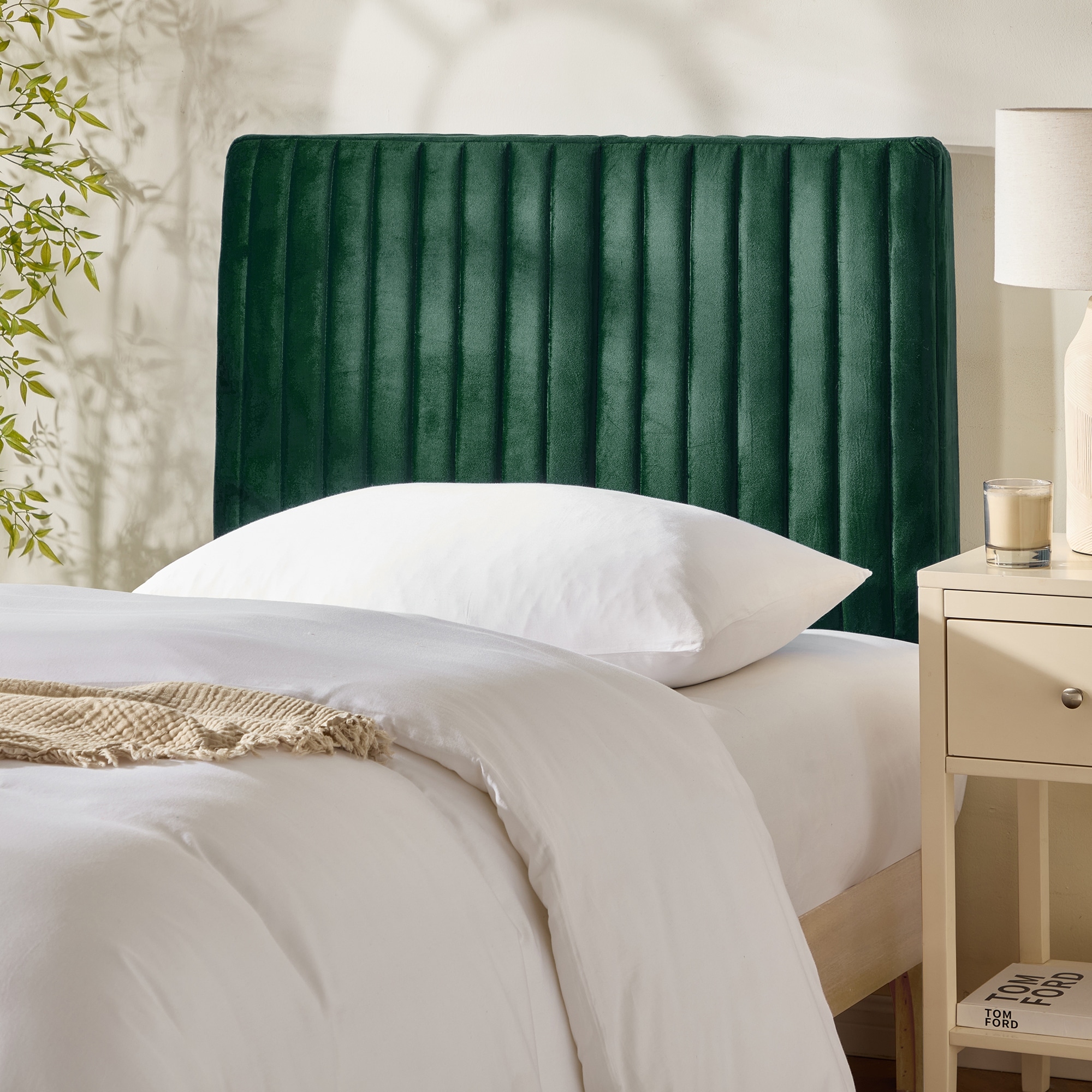 Empyrean Velvet Headboard, Floating Wall-Mounted, Easy Assemble Upholstered Peel & Stick, 3D Soundproof Bed Wall Panels