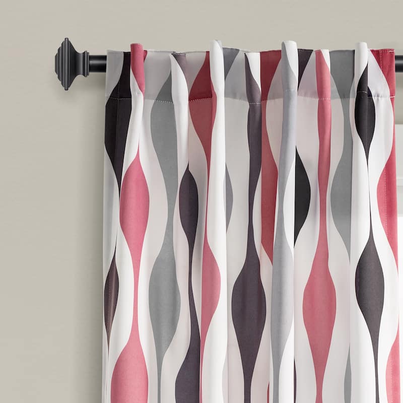 Lush Decor Mid Century Geo Light Filtering Window Curtain Panels