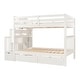 preview thumbnail 16 of 19, Heavy Duty Wood Bunk Bed Full Over Full Superior Quality Bunk Bed 2 Drawers and Storage Stairs and Side Shelves - Grey