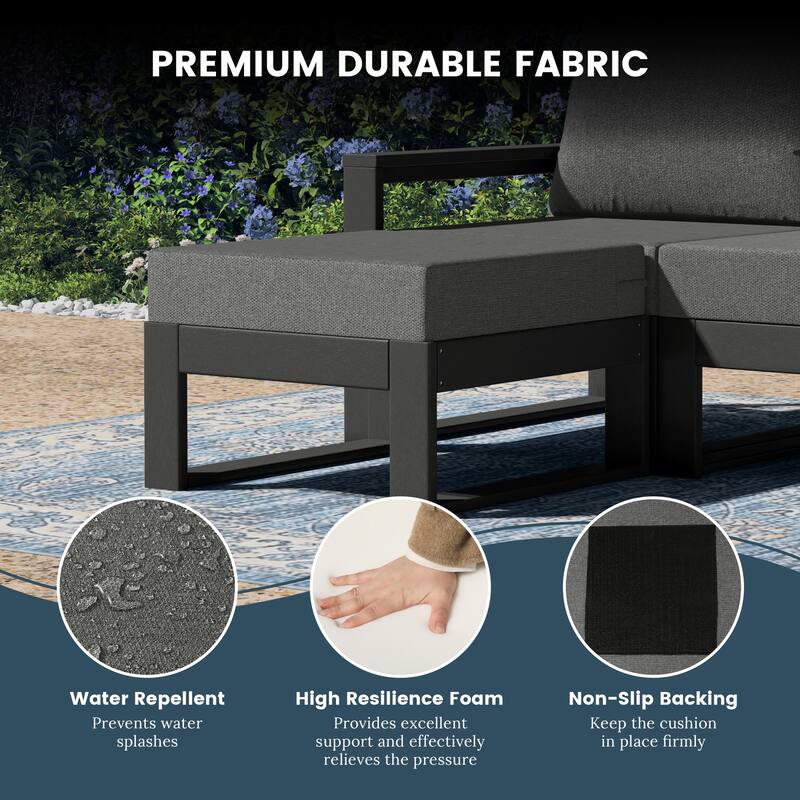 Endless Patio 5-Piece Deep Seating Set with Ottoman with Gray Frame