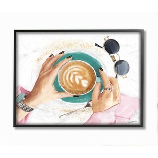 Stupell Glam Latte Art Women's Fashion Accessories Coffee Framed Wall ...