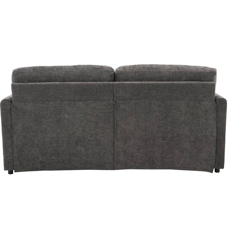 Chenille Upholstered Loveseat Sofa, Oversized Comfy Cloud Sofa, Loveseat Sofa with Curved Armrs & Detachable Lumbar Pillow