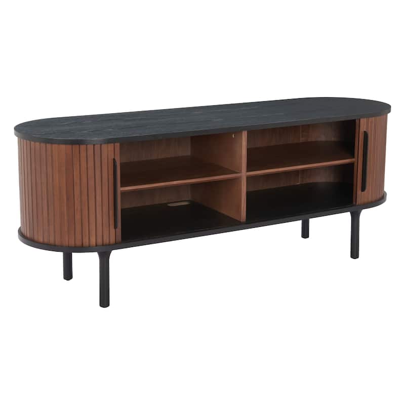Koriana Entertainment Stand Black & Walnut - N/A