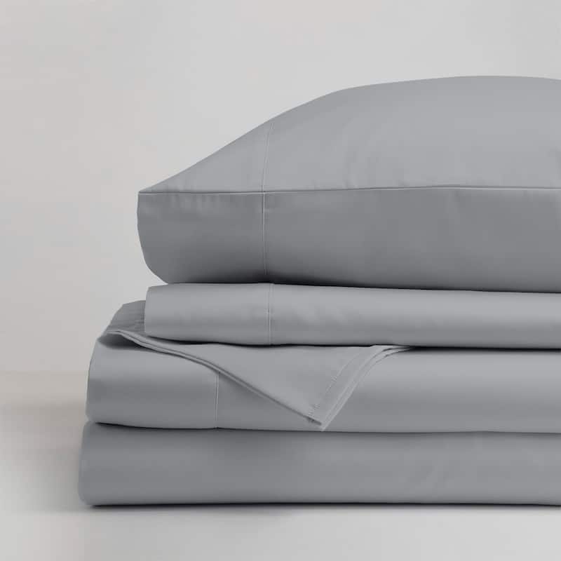 Ultra-Soft & Silky 800TC Premium-Quality Supima Cotton Sheet Set - Light Gray - Full