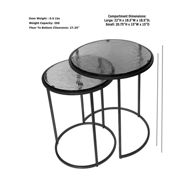 Carolina Living Serena Nesting Tables with Recycled Glass - Antique Gold