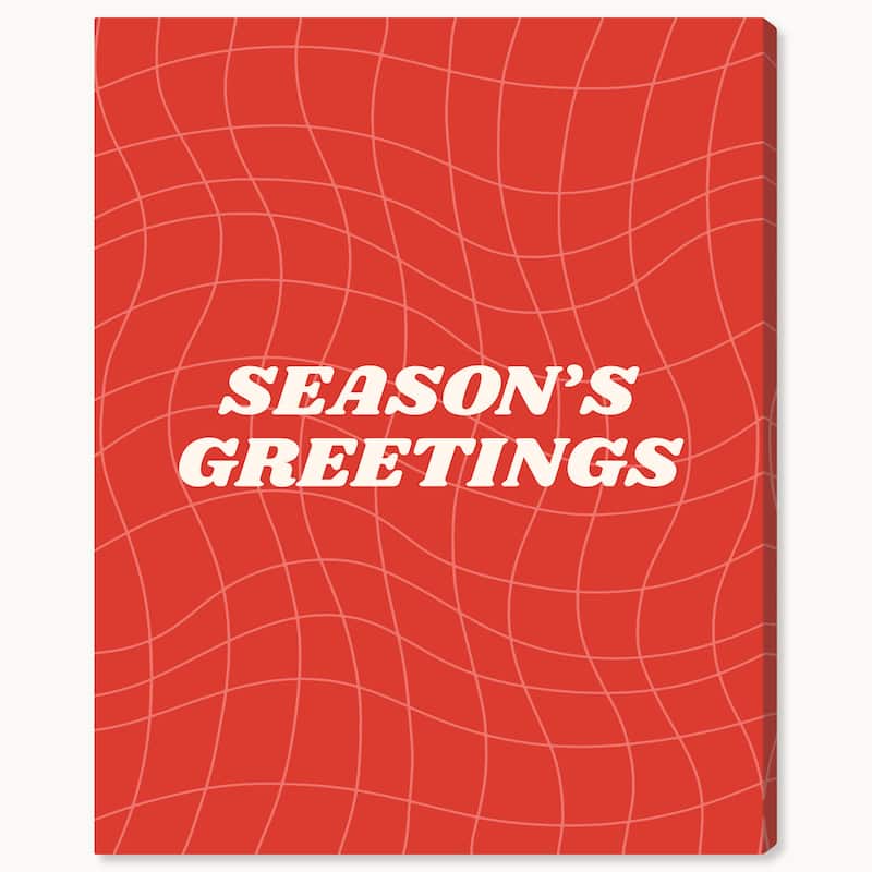Wynwood Studio Canvas Typography and Quotes Season's Greetings Disco Red Red Modern & Contemporary Wall Art Canvas Print
