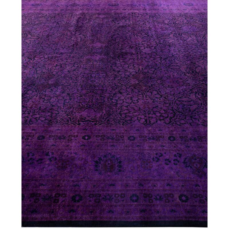 Overdyed One-of-a-Kind Hand-Knotted Area Rug - Purple - 10' 0" x 16' 10"