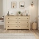 preview thumbnail 10 of 26, Modern Wood Dresser with Golden Ring Handles, Antique White Storage Organizer for Living Room Entryway