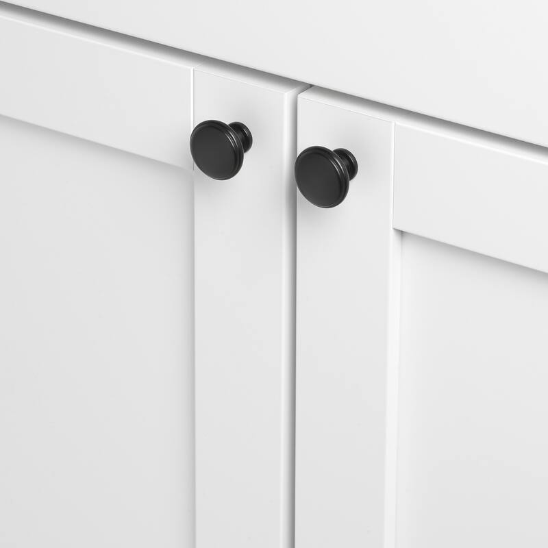 GlideRite 1.125-inch Matte Black Round Ring Cabinet Knobs (Pack of 25) - Pack of 25
