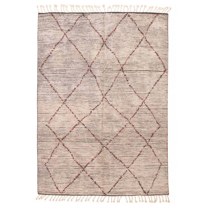 ECARPETGALLERY Hand-knotted Tangier Beige Wool Rug - 7'1 x 9'10 - Beige - 7'1 x 9'10