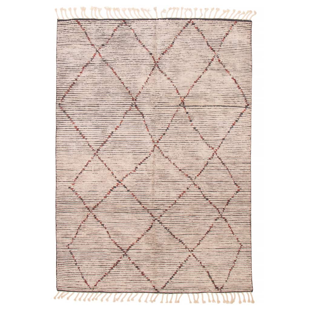 ECARPETGALLERY Hand-knotted Tangier Beige Wool Rug - 7'1 x 9'10