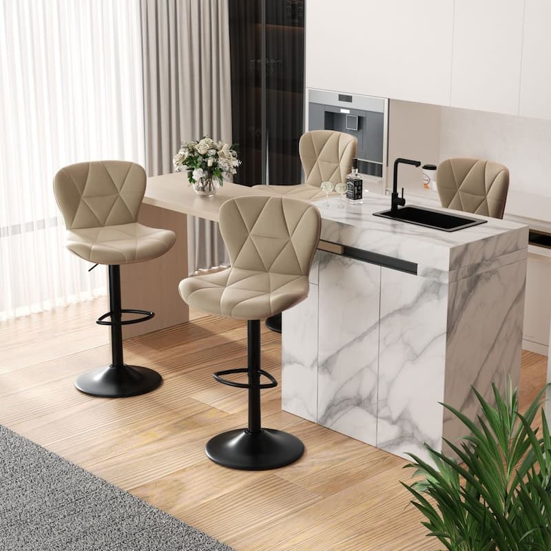 Set of 2 Faux Leather Counter Height Bar Stools