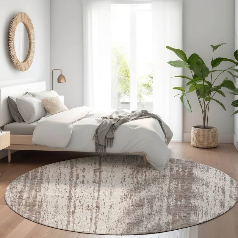 Machine Washable Indoor/ Outdoor Chantille Stripes Ombre Rug