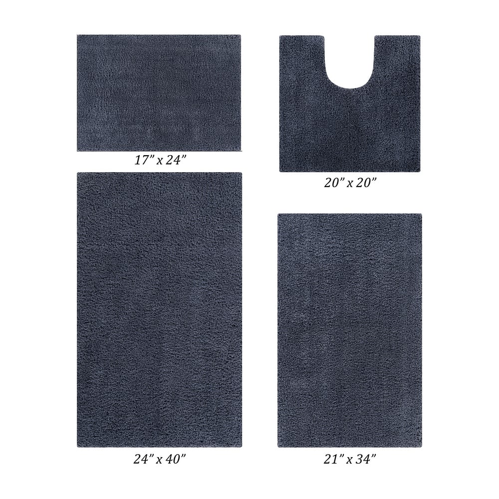 Better Trends Bath Rug Set 100% Micro Polyester Tufted Anti-Skid Latex Backing Bathroom Rugs for Shower, Sink Mats Micro Plush