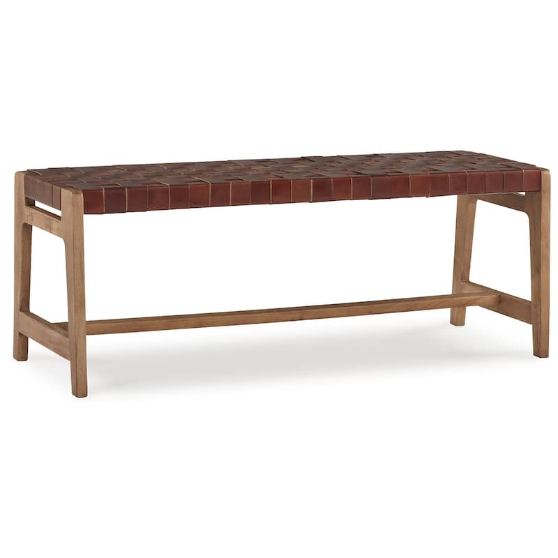 Signature Design by Ashley Lemmund Natural/Brown Accent Bench - 48" W x 15.75" D x 18.13" H
