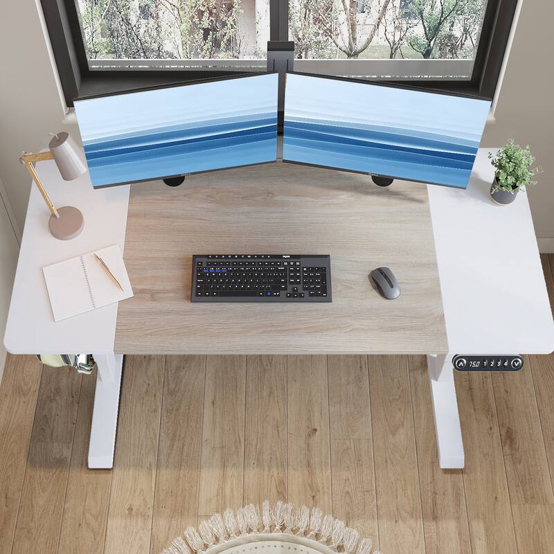 Transitional Computer Desk with Generous Work Surface, Brown finish