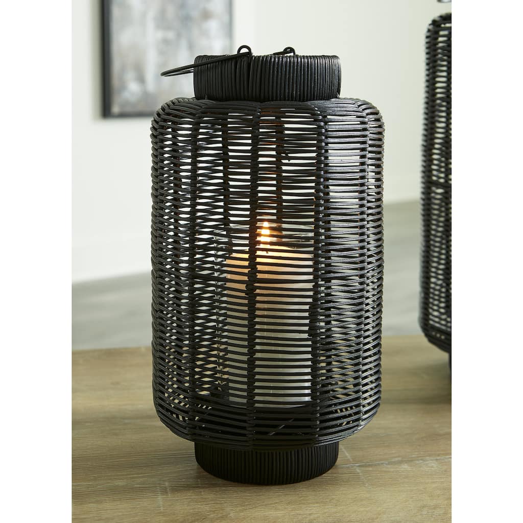 Ashley Furniture Evonne Black Lantern - 8"W x 8"D x 14"H
