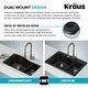 preview thumbnail 8 of 33, KRAUS Quarza Granite 33 inch 60/40 Undermount Drop-in Kitchen Sink