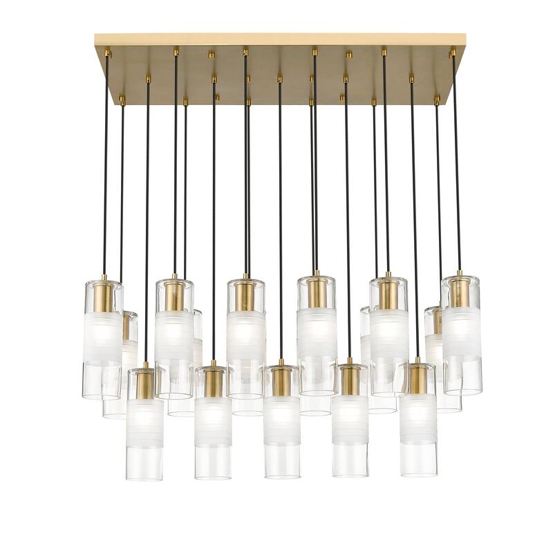 Alton 17 Light Linear Chandelier in Modern Gold - Modern Gold
