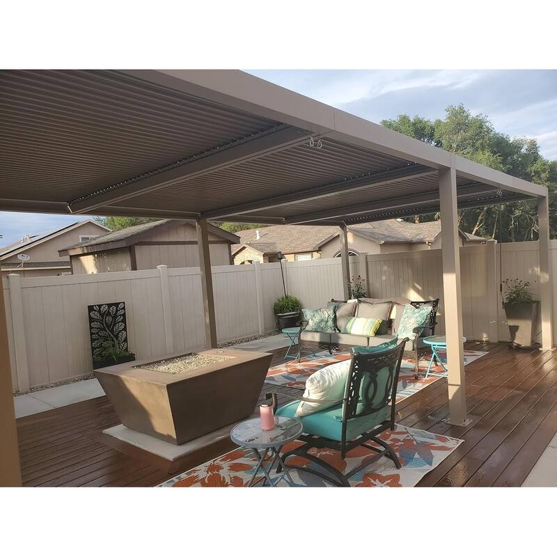 PURPLE LEAF Louvered Pergola Outdoor Aluminum Pergola with Adjustable Roof for Patio Hardtop Gazebo