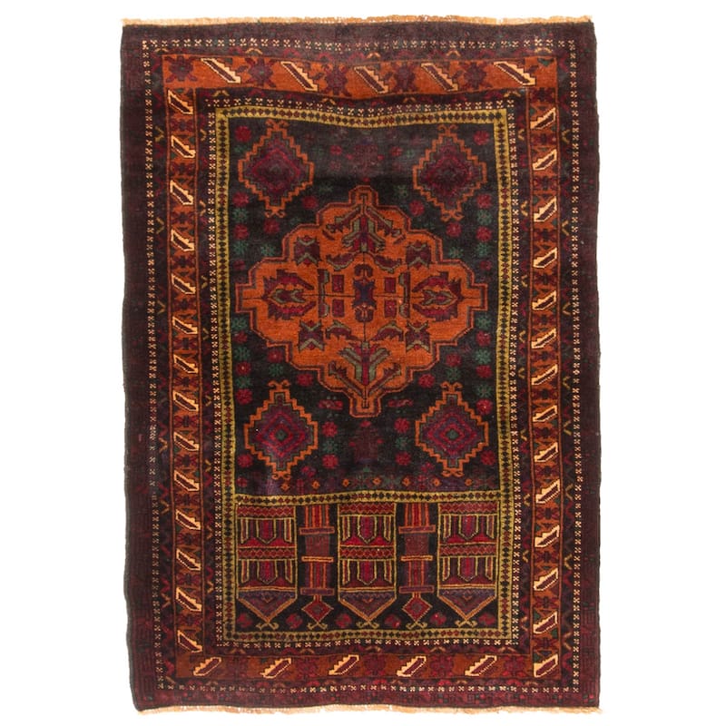 ECARPETGALLERY Hand-knotted Teimani Black Wool Rug - 2'10 x 4'0