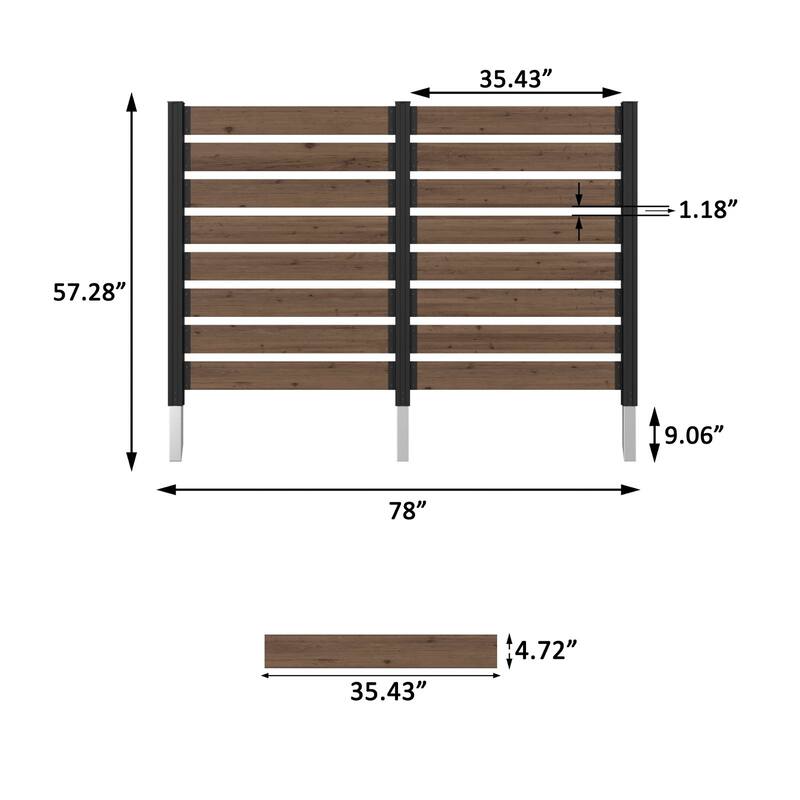 VEIKOUS Versatile 4-Sided Wooden Privacy Panels, L-Shape or Straight Line Fence for Garden, Pool, AC Unit, and Trash Enclosure