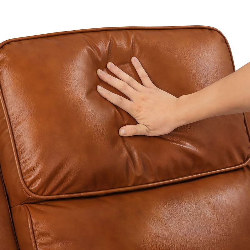 2 Set Genuine Leather Recliner Modern Push Back Recliner Chair Wingback 3 Adjustable Chair for Living Room