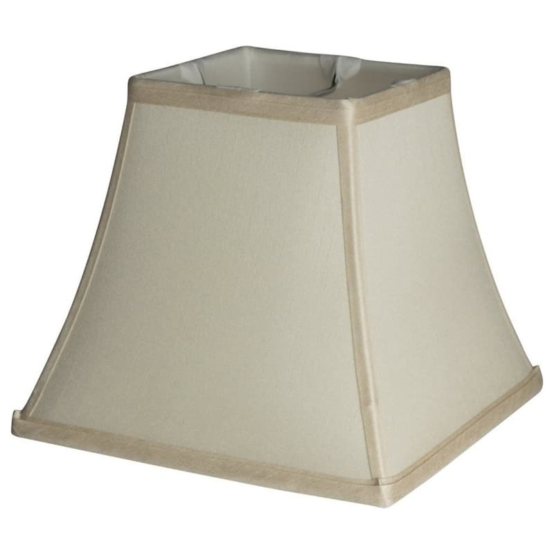 Silk Square Cut Lampshade, 5.25 inch Top, 9 inch Bottom, 8 inch Slant - Cream