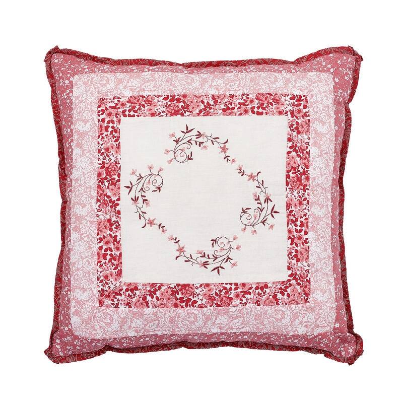 Caroline Embroidered Square Decorative Pillow