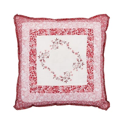 Caroline Embroidered Square Decorative Pillow